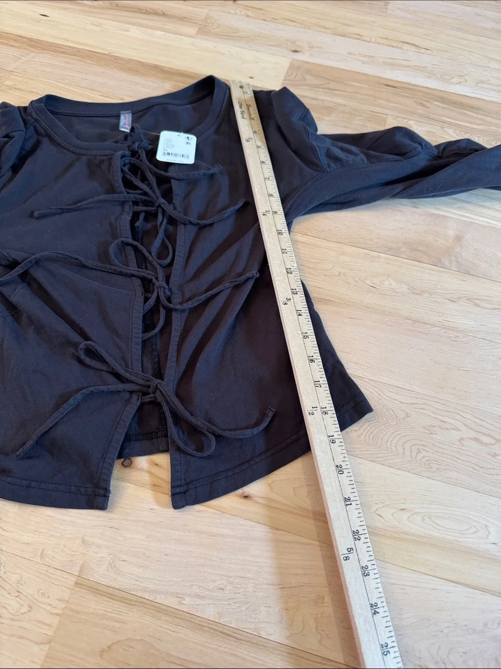 Free People Movement-Black True Ties Long Sleeve Cardigan Shirt Too-New-XS